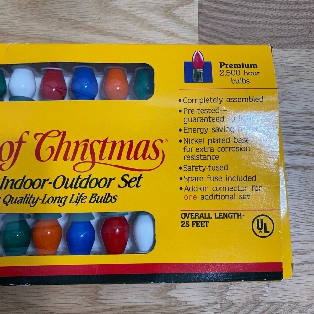 Vintage Kodak Color of Christmas 25 Light Indoor Outdoor Set NEW